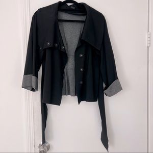 Theory “Sheena” belted Jacket in black/grey